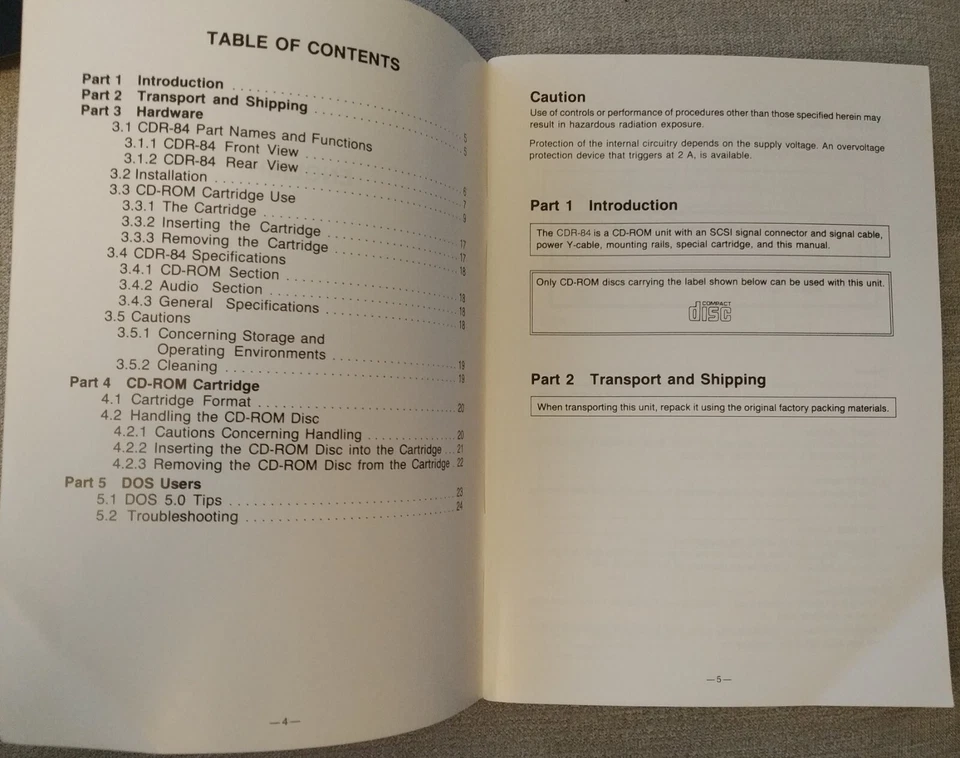 user manual / Handbuch / NEC CD-ROM Drive Reader CDR-84 - Bild 4 von 4