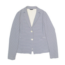 Fay Nautical Blazer Jacket White Striped Womens M