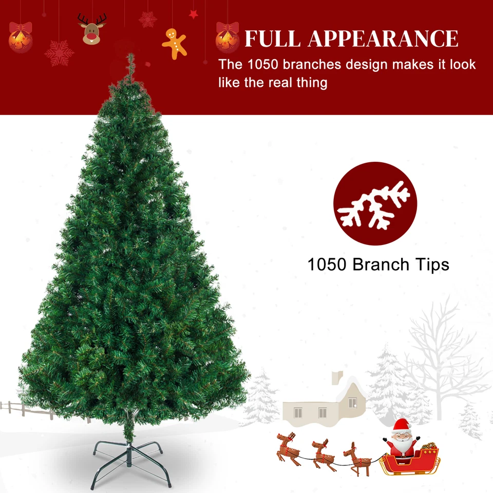 6 FT Artificial Christmas Tree Xmas Pine Trees Solid Metal Leg Indoor Outdoor