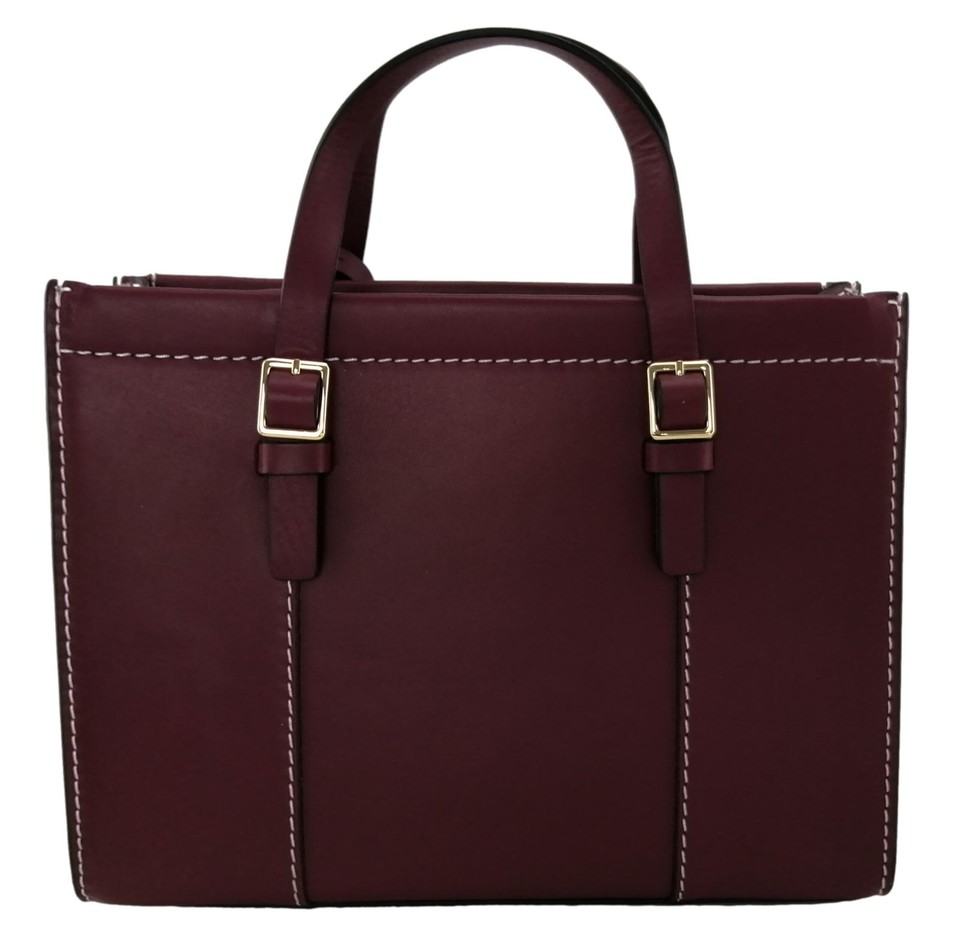 Radley Burgundy Satchel Grab Bag Medium Zip Top Handle Handbag Tudor