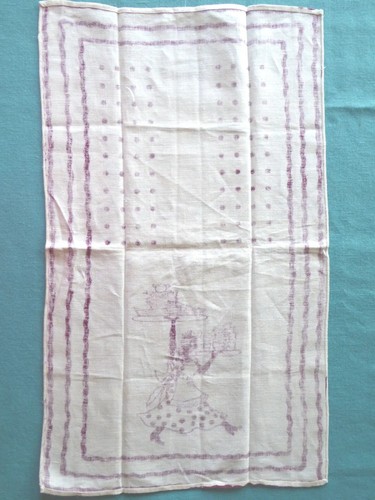 TOALLA DE PLATO DE LINO VINTAGE - 16 X 27 - ¡EXCELENTE!! - Imagen 4 de 4