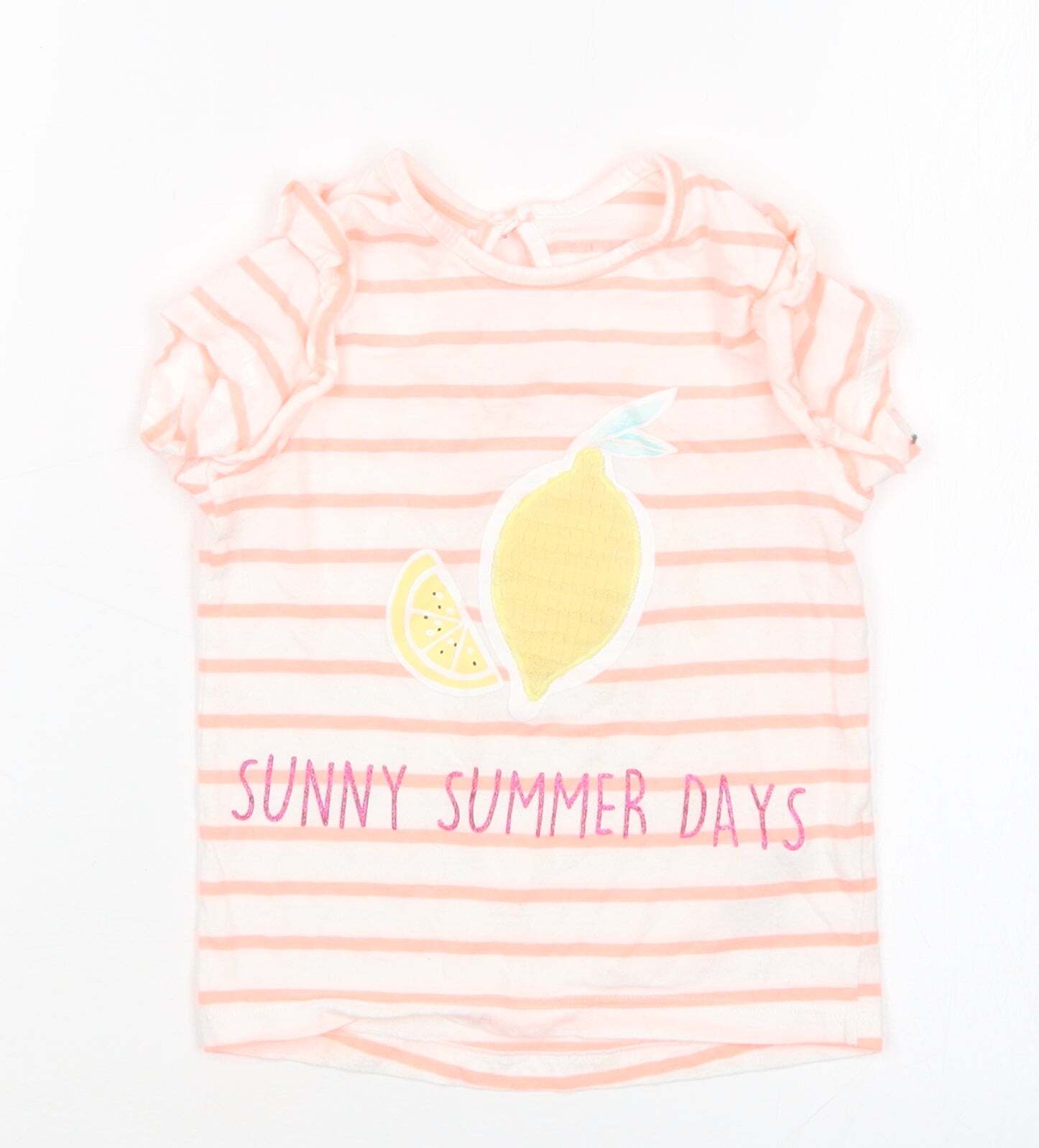 Primark Girls Striped Cotton Blend T-Shirt Size 18-24 Months