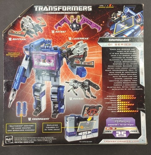 TRANSFORMERS 2009 SDCC EXCLUSIVE 25 YEARS UNIVERSE G1 SOUNDWAVE COMPLETE IN BOX - Picture 2 of 9