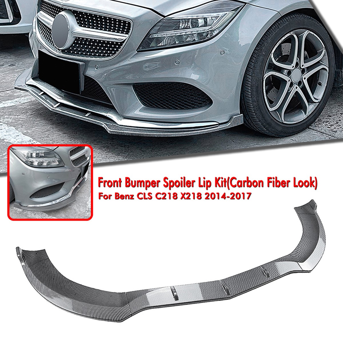 Front Bumper Spoiler Lip For Benz CLS Class C218 X218 CLS550 14-17