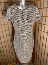 CALVIN KLEIN Women Black & White Sheath Dress * sz 8