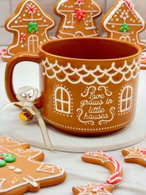 Market Finds Gingerbread House Mug Love Grows In Little Houses Christmas 2024