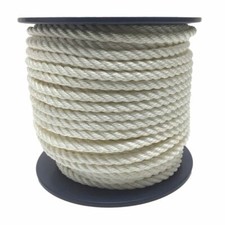 16mm White 3 Strand Nylon Rope x 55m On A Reel, Anchor, Boat Mooring, Yacht