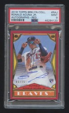 PSA 9 RONALD ACUNA JR 2018 TOPPS BROOKLYN COLL RC AUTOGRAPH #D 6/15 PERFECT AUTO