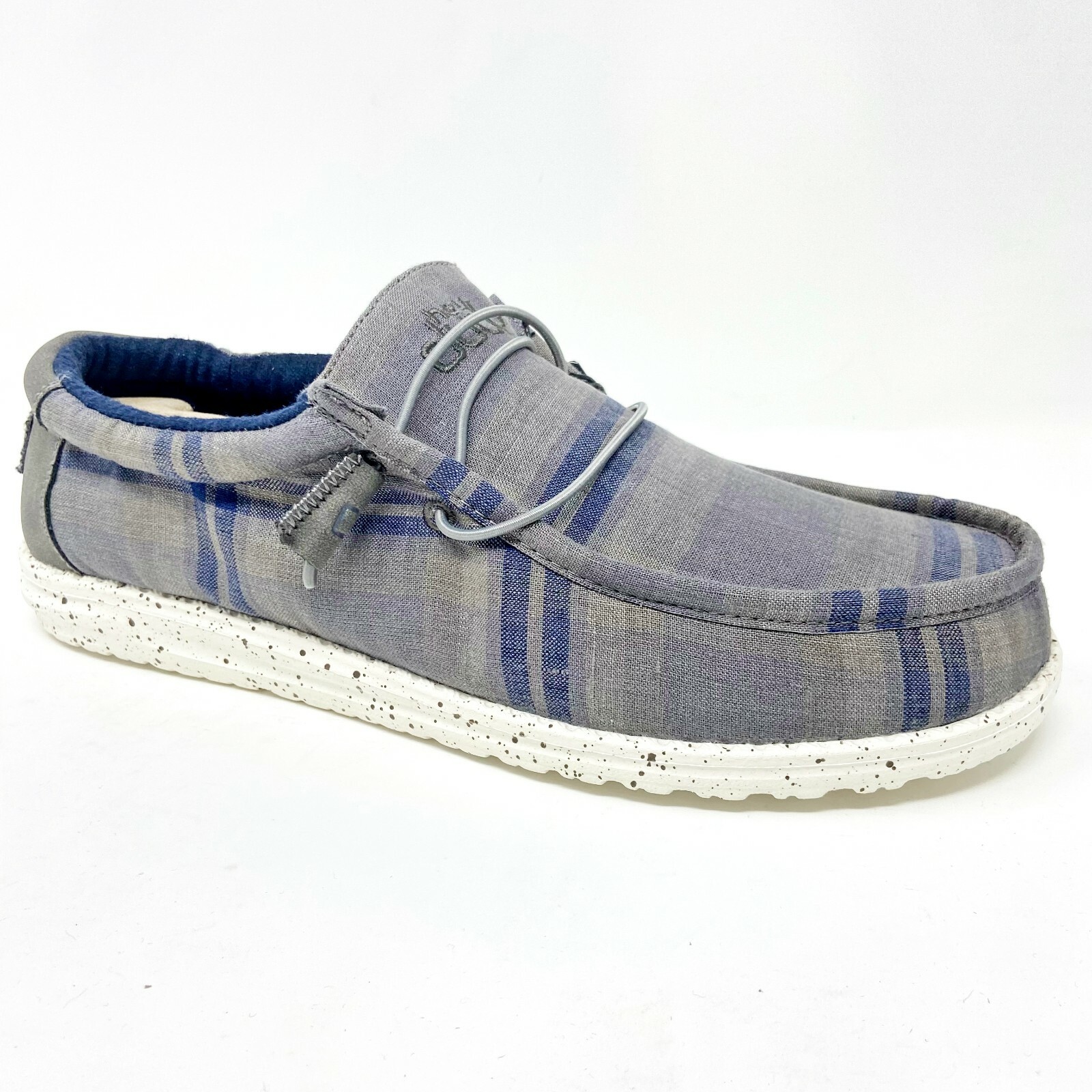 Hey Dude Mens Wally Plaid Blue Grey 