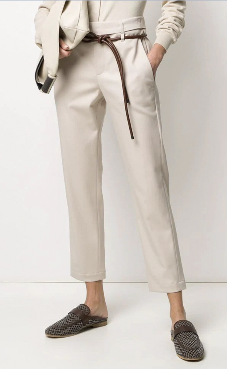 BRUNELLO CUCINELLI Cigarette Trousers With Leather Belt