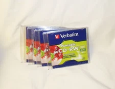 4 Verbatim Printable 4x CD-RW 700Mb Blank Media