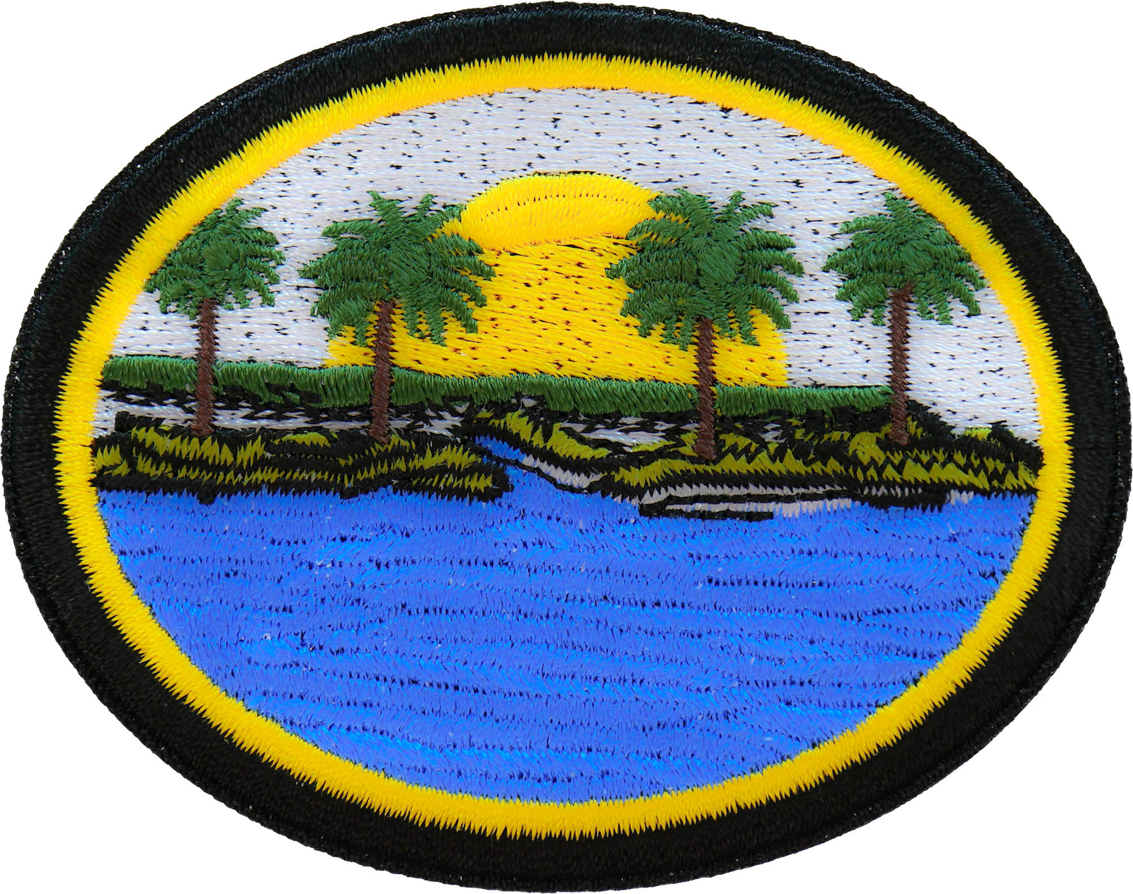 Sea and Palms Sunset Iron on Patch - 3x2.5 inch - P7401