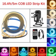 16.4ft Dimmable COB LED Strip Lights 528leds/m for Home Kitchen Cabint 12V 24V