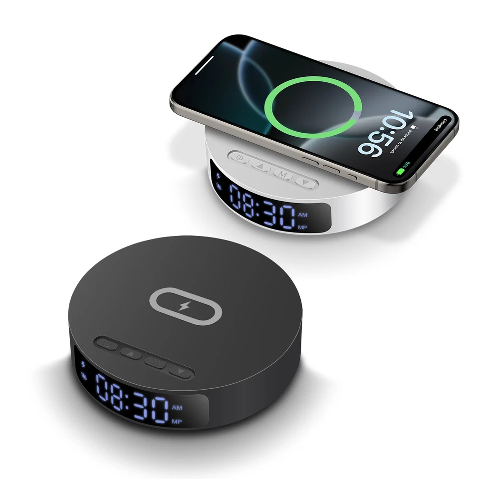 Alarm Clock Wireless Charger Dock For iPhone 16 15 Samsung Z Flip7 Z Fold7 S25+ - Image 2 of 4