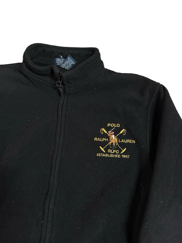 CHAQUETA POLO RALPH LAUREN NEGRA CALENTAMIENTO POLAR MANGA LARGA TALLA GRANDE 16-18 Foto 3 de 4