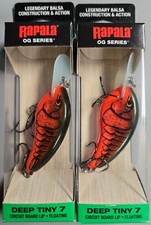 2-Rapala Tiny 7 OG Series, RED Crawdad  2-1/4...