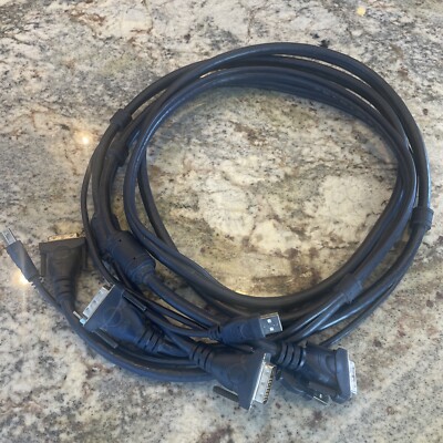 Pair Belkin F1D9201-10 OmniView DVI KVM Cables with Audio, 6 feet, USB/DVI