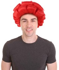 Men Curly Rockstar Wig Red HM-909