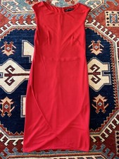 Ralph Lauren Black Label Size 8 M Red Viscose Crepe Cap Sleeve Sheath Dress