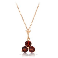 Natural Garnets Gemstone Necklace Real Solid 14k Rose Gold All Sizes