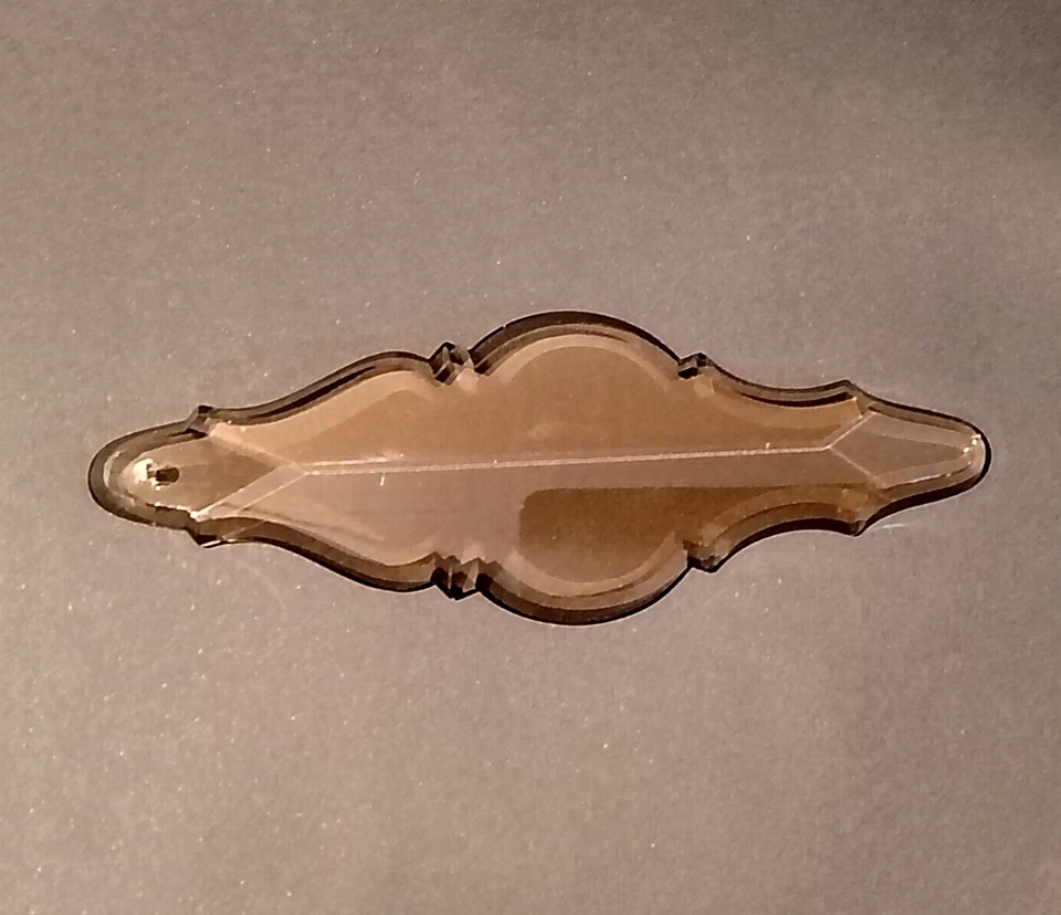 PLATE PENDANT, BOHEMIAN CRYSTAL, SMOKE COLOR, H 150mm, FOR CHANDELIERS Foto 4 de 4