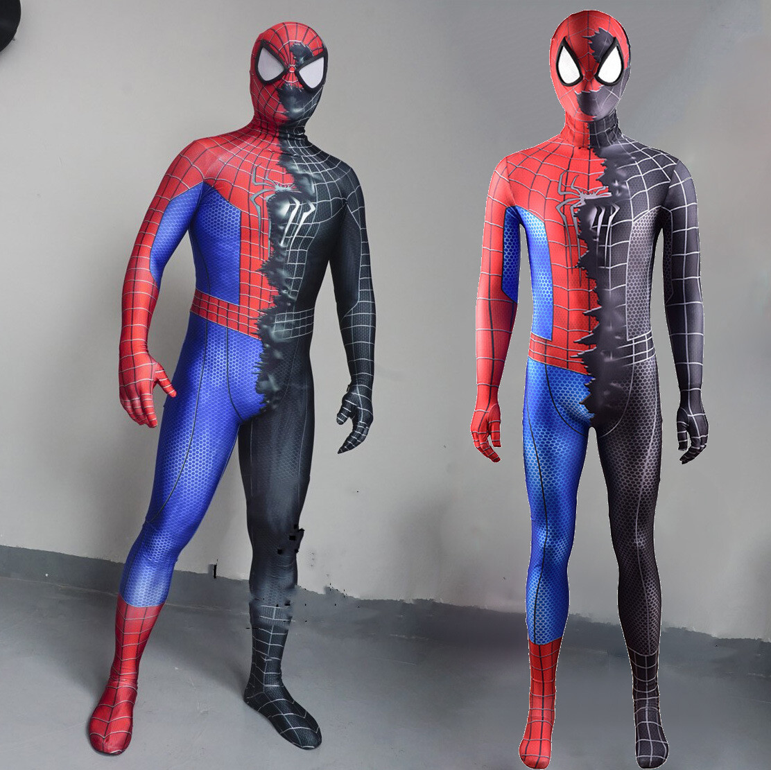 Red Black Venom Spider-man Jumpsuit Cosplay Costume Spiderman For