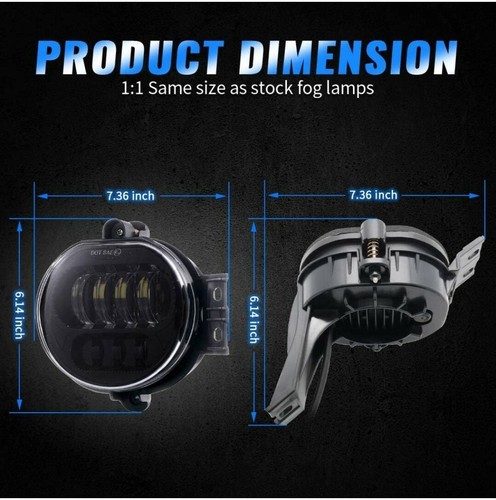 Z-OFFROAD 2pcs 63W LED luces antiniebla luces reemplazo para 2002-2008 Dodge Ram NUEVO - Imagen 6 de 7