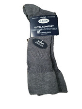 DR SCHOLL'S Ultra Comfort size 7-12 Men's 2pr Premium Microfiber Crew Socks Gray