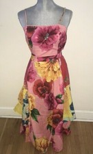 FARM RIO Mixed Chita Midi Dress LINEN BLEND size Small ($275) NWT Anthropologie