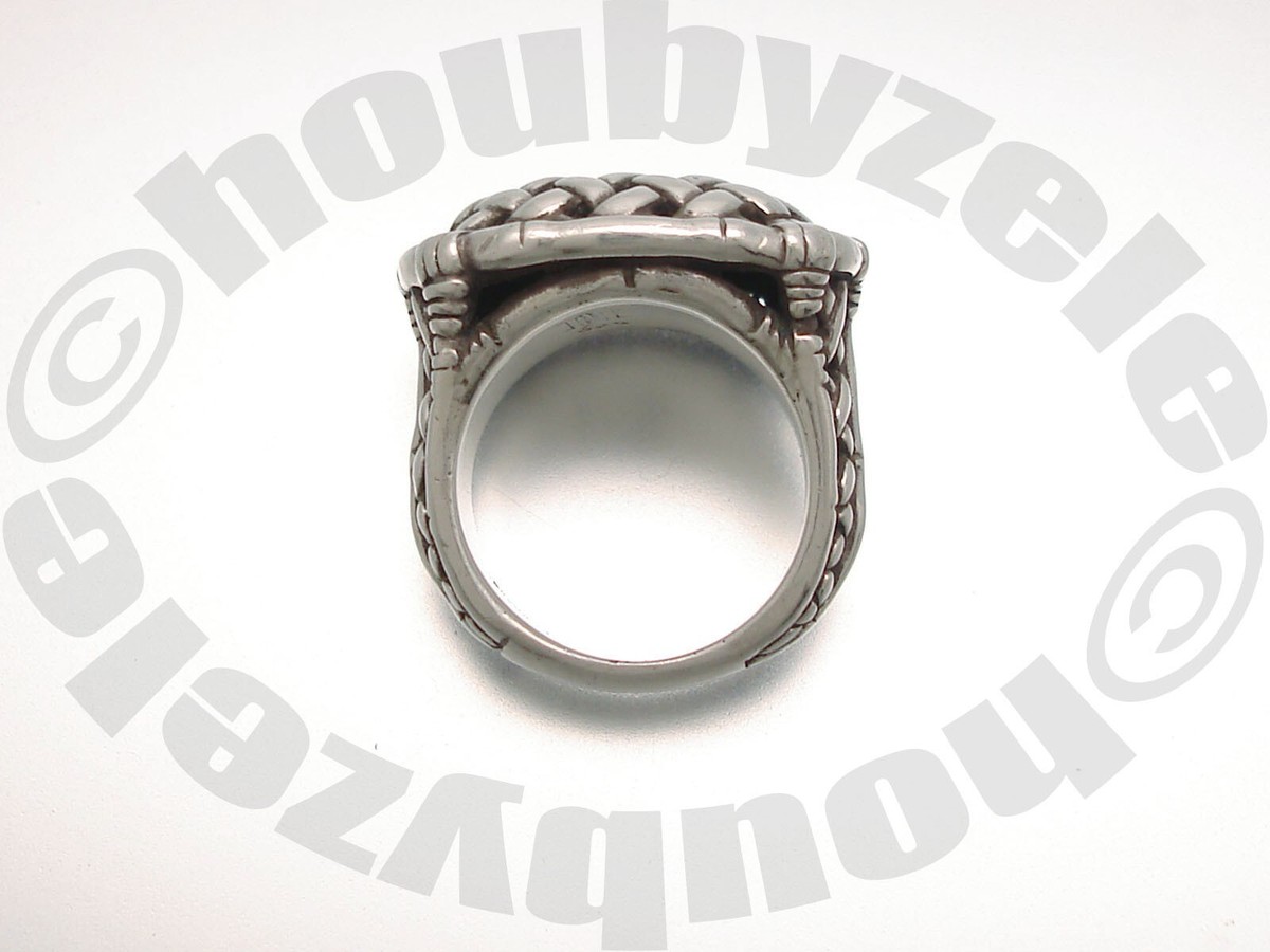 JOHN HARDY Sterling Vintage Woven Lattice Bamboo e/w Ring Sz JOHN HARDY Sterling Vintage Woven Lattice Bamboo e/w Ring Sz