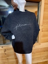 Suéter DE COLECCIÓN Platino Fubu Para Hombres LG Gris Oscuro Hip Hop Y2K Letras 3D, Forrado!