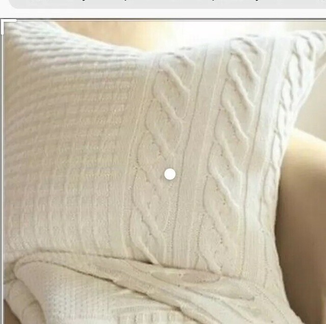 Pottery Barn Ivory Chunky Cable Sweater Knit Rectangular Pillow