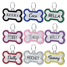 Custom Bone Dog Tag, Engraved Pet ID | Stainless Steel