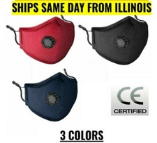 6 Pack Filter Mask Reusable Adjustable Breathing Valve FREE 20 Pc PM2.5 Filters