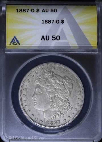 1887-O $1 Morgan Silver Dollar ANACS AU 50