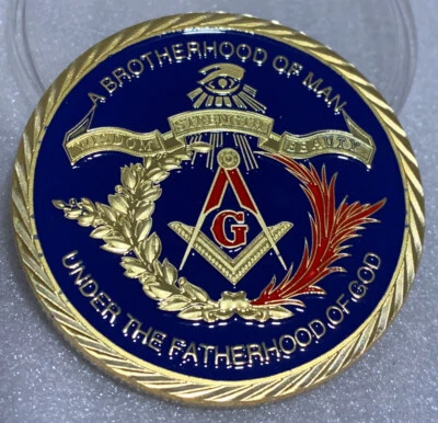 * Freemason Challenge Coin “Brotherhood Of Man Fatherhood Of God” Awesome Coin