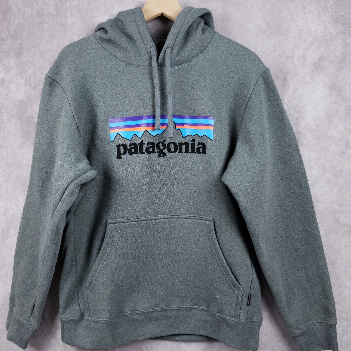 Patagonia Mens P-6 Logo Uprisal Hoody Sweatshirt Plume Grey Size - Main Image