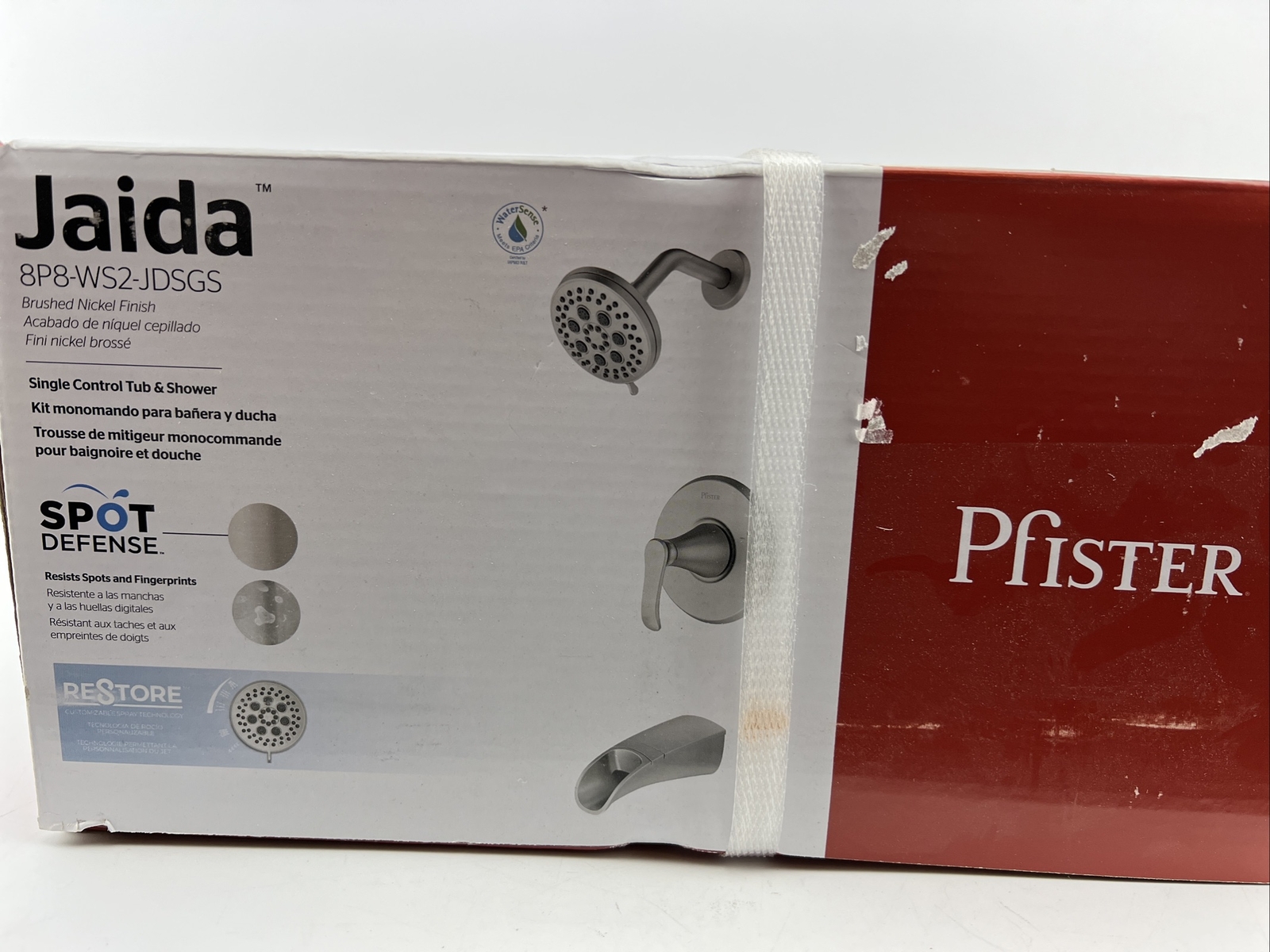 Pfister Jaida Tub Shower Faucet Spot Defense Brushed Nickel 8P8WS2
