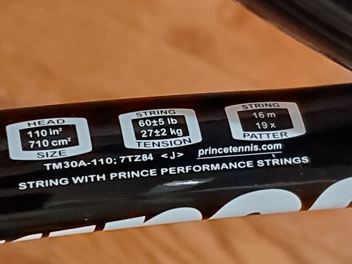 Prince AIR OPTIMA 110 OVERSIZE Tennis Racket 4 3/8 Grip 3 w/ Fresh Wrap & Case - Picture 15 of 24