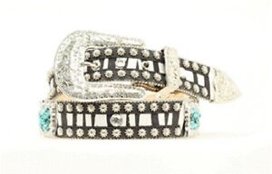 ZEBRA-amp-Turquoise-CRYSTAL-NOCONA-Leather-Western-BELT-COWGIRL-N34832-Medium-17