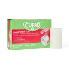 CURAD Transparent Adhesive Tape, 3" x 10 yd., Box of 4 Rolls