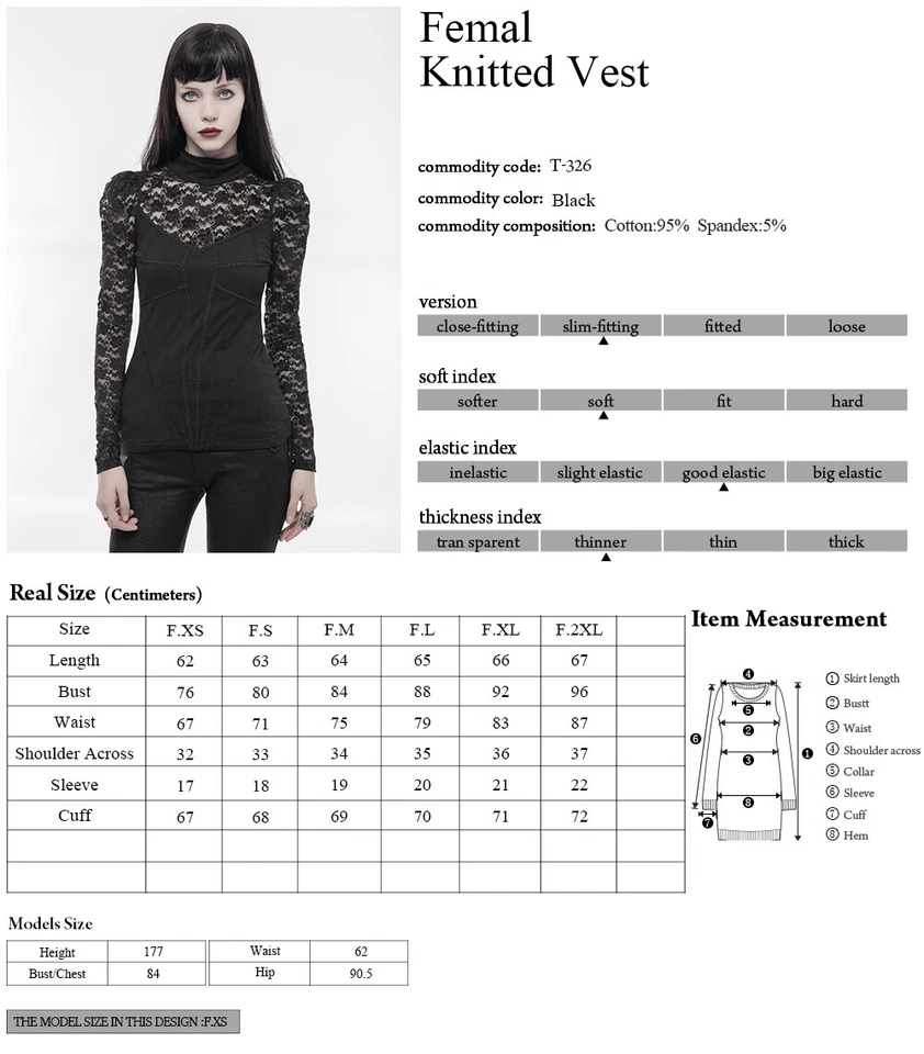 Punk Rave Camiseta Jersey Manga Larga Negra Foto 3 de 4