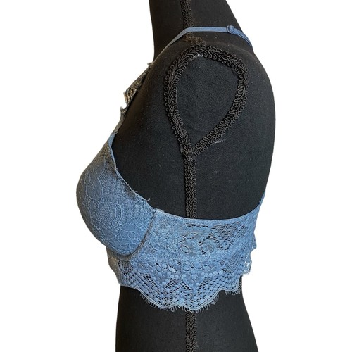 Victoria's Secret PINK ☆ grauer hochgeschlossener Push-up-Bralette mit Spitze ☆ Gr. Small (AA-C) - Bild 5 von 8