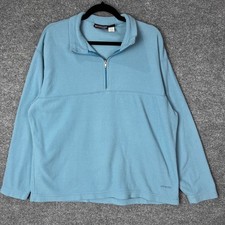VTG Patagonia Micro D Luxe Fleece USA MADE Pullover Sweater Light Blue Size M