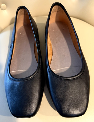 Vionic Orinda Womens Black Leather Ballet Flats Size 9 Comfort Shoes BD01-2024
