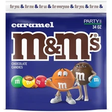 M&M’s Caramel Chocolate Candy Party Size 34oz Bag Bulk Sweet Snack Treats USA