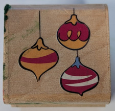 Wood/Rubber Stamp 3 Ornaments