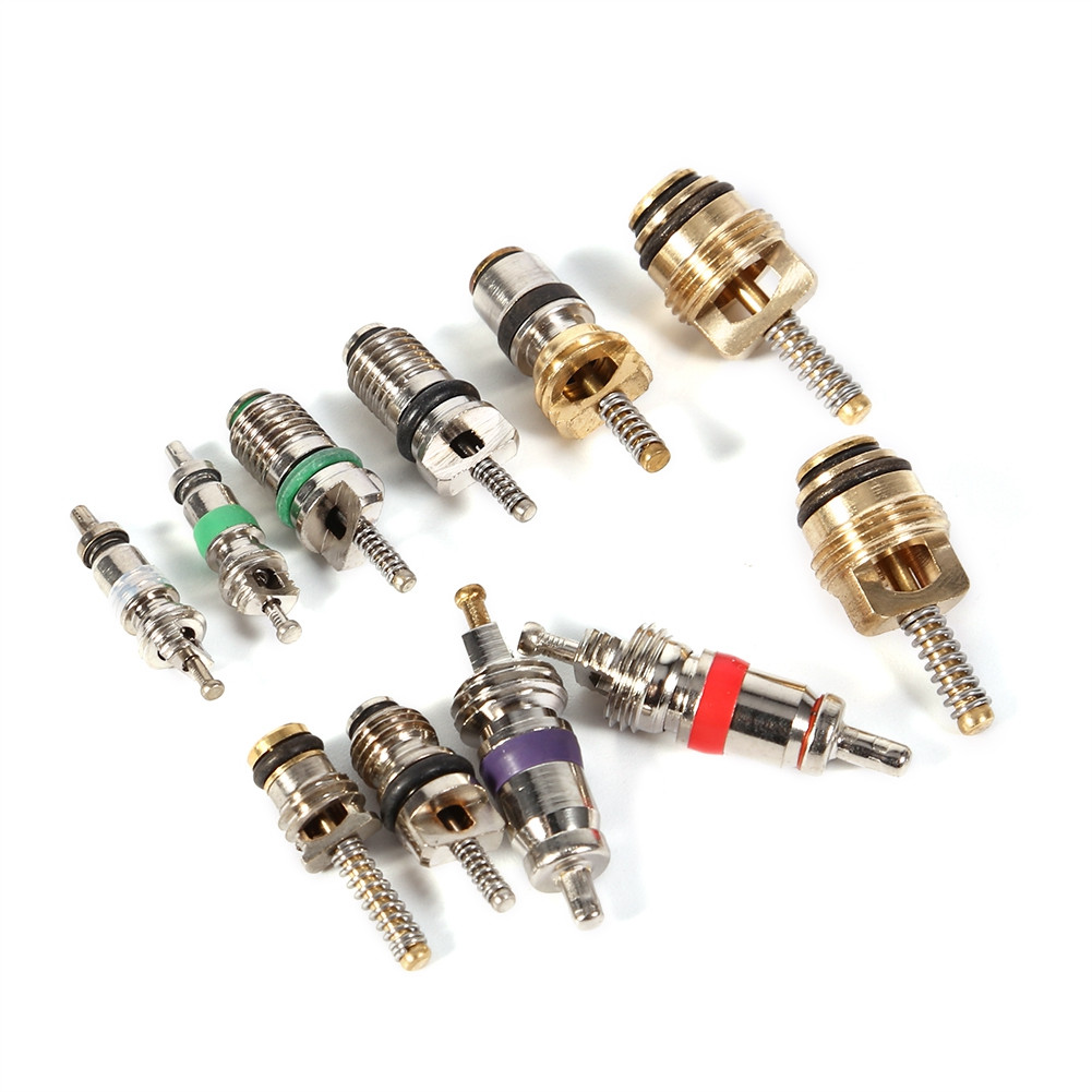 ⁺102pcs Assortment A/C R134a/R12 Refrigeration Tire Valve Stem Cores Tool Kit