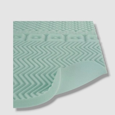 Dream Serenity Blue EcoZone 3 Memory Foam Mattress Topper Size, Queen