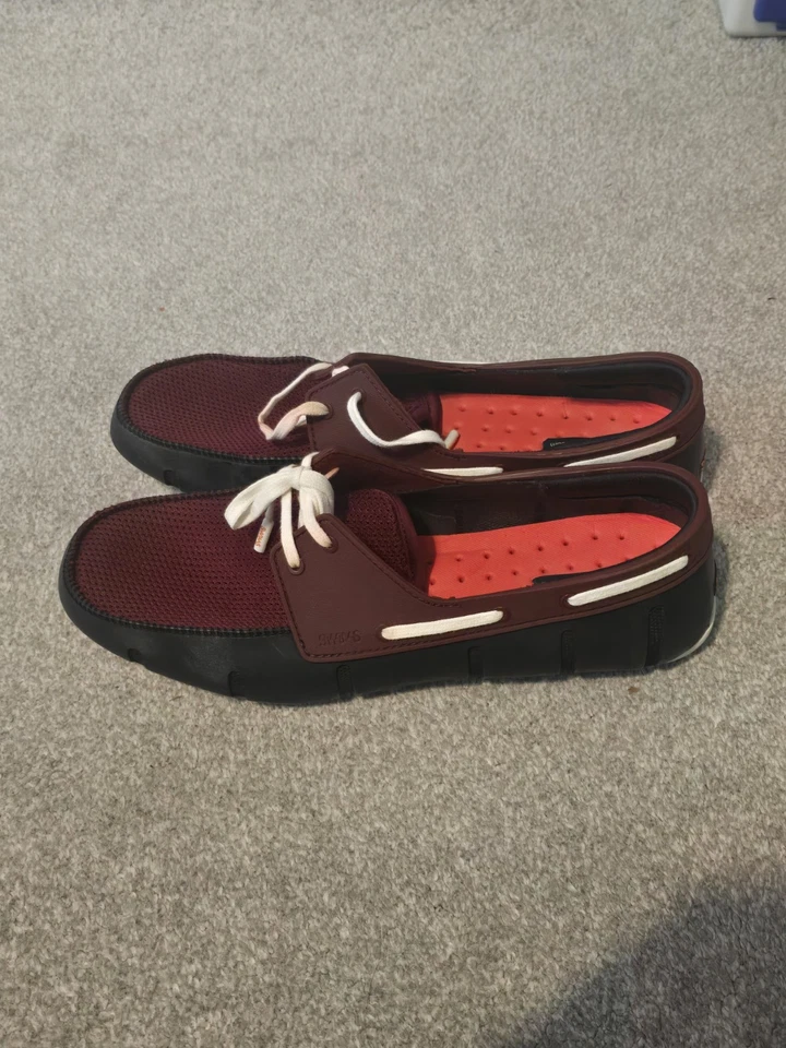 SWIMS Men's Sport Lace Up Loafers in Royal Black/Burgundy UK 9 - Image 2 of 4